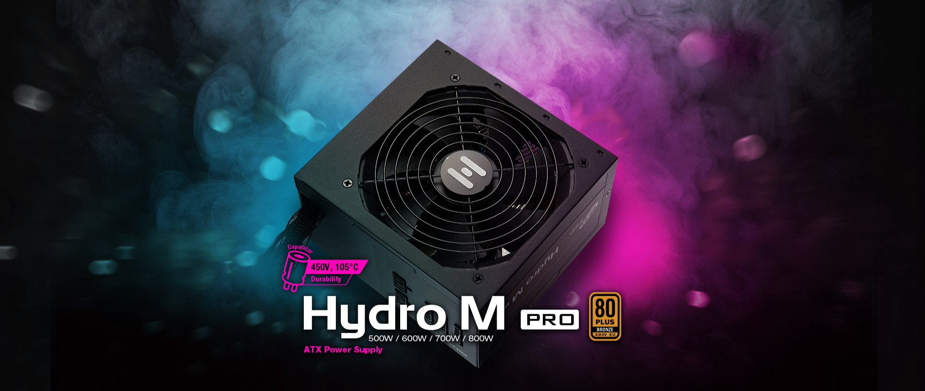 A large marketing image providing additional information about the product FSP Hydro M PRO 800W Bronze PCIe 5.0 ATX Semi-Modular PSU - Additional alt info not provided